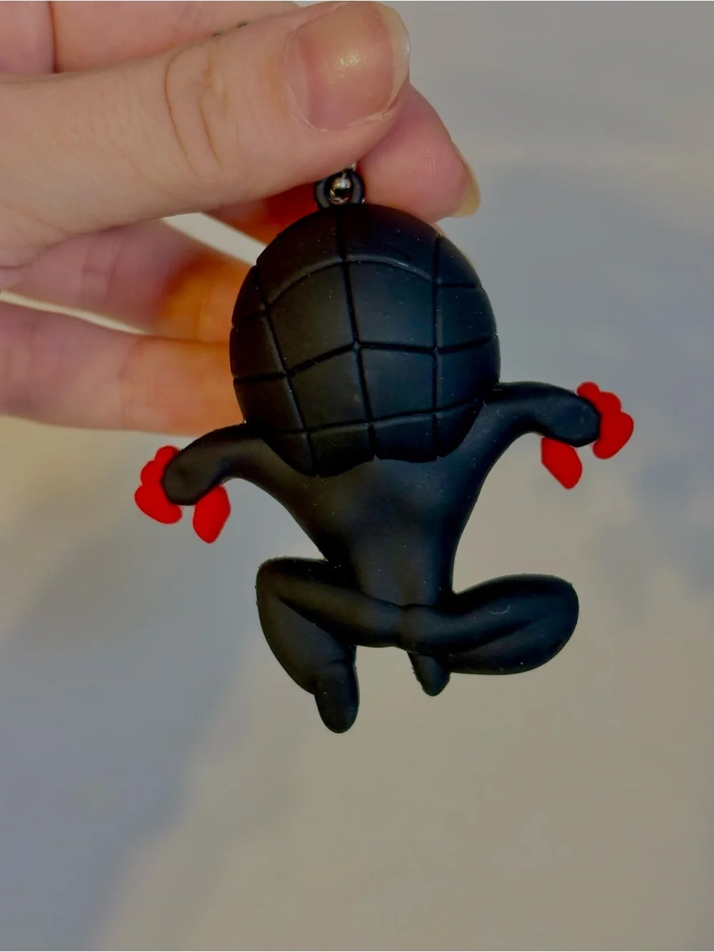 Spider Man Miles Morales Spin Spidey Rubber Swing Keychain Backpack Charm Kawaii
